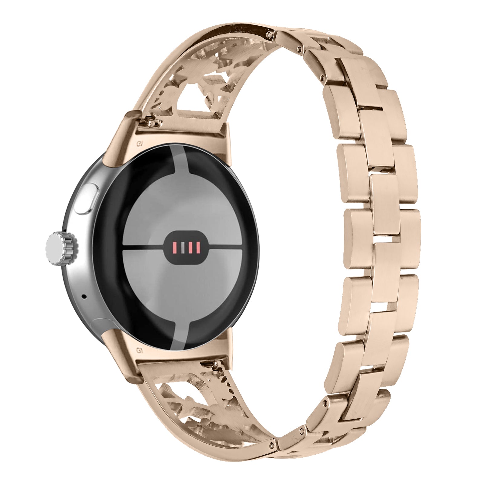 For Google Pixel Watch 2 Pixel Watch 304 Stainless Steel Bracelet Rhinestone Decor Plum Wrist Strap Detachable Watch Band For Google Pixel Watch 2 Pixel Watch 304 Stainless Steel Bracelet Rhinestone Decor Plum Wrist Strap Detachable Watch Band